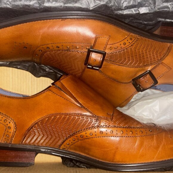 NWT Bayne Leather Cap Toe Double Monk Strap Dress Shoes - Picture 4 of 4